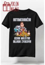 Automehaničar – jedan majstor – Majica sa štampom – boja: crna