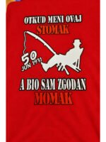 Ribolovac 50. rodjendan – Majica sa štampom – boja: crvena