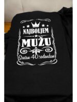 Najboljem mužu za 40ti rodjendan – Majica sa štampom – boja: crna