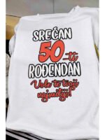 Srećan 50ti rodjendan CRNA – Majica sa štampom – boja: bela