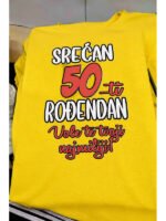 Srećan 50ti rodjendan CRNA – Majica sa štampom – boja: žuta