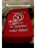Trebalo mi je 50 pisana V2 – Majica sa štampom – boja: crvena
