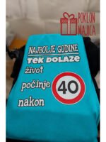 Najbolje godine 40 (crna) – Majica sa štampom – boja: plava