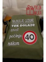 Najbolje godine 40 (crna) – Majica sa štampom – boja: zelena
