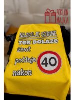 Najbolje godine 40 (crna) – Majica sa štampom – boja: žuta