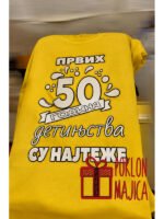 Prvih 50 V2 beli print – Majica sa štampom – boja: žuta