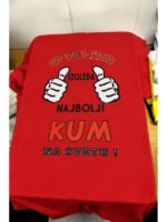 Najbolji kum kuma (bela) – Majica sa štampom – boja: crvena