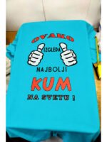 Najbolji kum kuma (bela) – Majica sa štampom – boja: plava