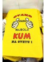 Najbolji kum kuma (bela) – Majica sa štampom – boja: žuta