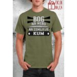 Bog na nebu V33 – Majica sa štampom – boja: zelena