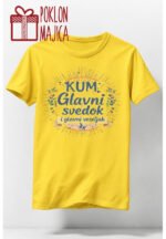 Kum glavni svedok :) – Majica sa štampom – boja: žuta