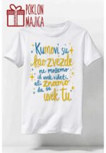 Kumovi su kao zvezde – Majica sa štampom – boja: bela