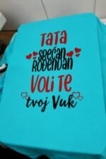 Tata srecan rodjendan voli te Vuk – Majica sa štampom – boja: plava