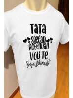 Tata srecan rodjendan Crna – Majica sa štampom – boja: bela