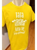 Tata srecan rodjendan Crna – Majica sa štampom – boja: žuta