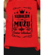 Najboljem mužu srecan rodjendan! – Majica sa štampom – boja: crvena