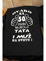 Ovako sa 50 izgleda najbolji tata (plava) – Majica sa štampom – boja: crna