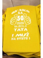 Ovako sa 50 izgleda najbolji tata (plava) – Majica sa štampom – boja: žuta