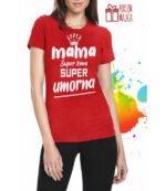 Super umorna mama – Majica sa štampom – boja: crvena
