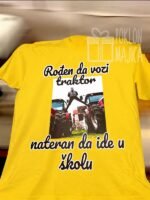Nateran da ide u školu :) – Majica sa štampom – boja: žuta