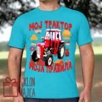 Moj traktor moja pravila – Majica sa štampom – boja: plava