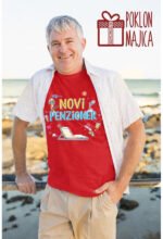 Novi penzioner – Majica sa štampom – boja: crvena