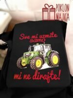 Samo traktor (crvena) – Majica sa štampom – boja: crna