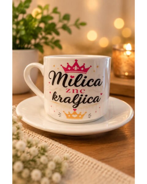 Kraljica + ime – Šoljica za kafu