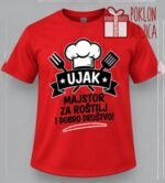 Ujak majstor za roštilj – Majica sa štampom – boja: crvena