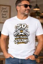 50 brojim kao mladic stojim – Majica sa štampom – boja: bela
