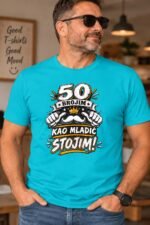 50 brojim kao mladic stojim – Majica sa štampom – boja: plava