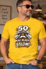50 brojim kao mladic stojim – Majica sa štampom – boja: žuta