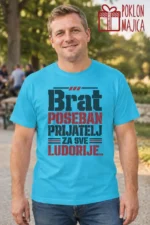 Majica — Brat – poseban prijatelj za sve ludorije. – Brat sestra, boja tirkizno plava