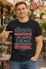 Majica — Brat superheroj – bez plašta, ali sa ogromnim srcem – Brat sestra, boja crna