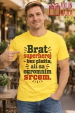 Majica — Brat superheroj – bez plašta, ali sa ogromnim srcem – Brat sestra, boja žuta