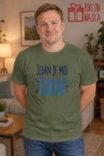Majica — Jedan je moj tata! – Tata mama – boja: maslinasto zelena