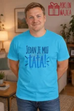 Majica — Jedan je moj tata! – Tata mama – boja: tirkizno plava