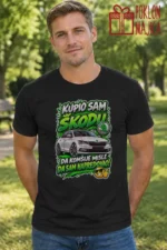 Majica — Kupio sam Škodu da komšije misle da sam napredovao! – Automoto, boja crna