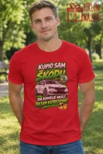 Majica — Kupio sam Škodu da komšije misle da sam napredovao! – Automoto, boja crvena
