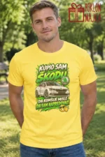 Majica — Kupio sam Škodu da komšije misle da sam napredovao! – Automoto, boja žuta