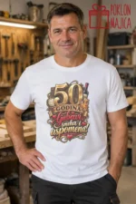 Majica — 50 godina ljubavi, smeha i uspomena! – 50. rodjendan, boja bela