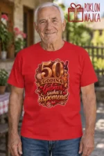 Majica — 50 godina ljubavi, smeha i uspomena! – Baka deka, boja crvena