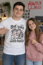 Majica — Brat i sestra isti roditelji različite dijagnoze! – Brat sestra, boja bela