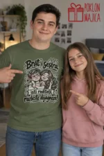 Majica — Brat i sestra isti roditelji različite dijagnoze! – Brat sestra, boja maslinasto zelena