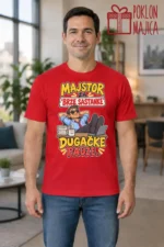 Majica — Majstor za ‘brze sastanke’, dugačke pauze. – Kolega koleginica, boja crvena