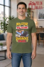 Majica — Majstor za ‘brze sastanke’, dugačke pauze. – Kolega koleginica, boja maslinasto zelena
