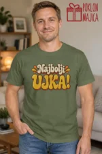 Majica — Najbolji UJKA! – Ujka teča, boja maslinasto zelena