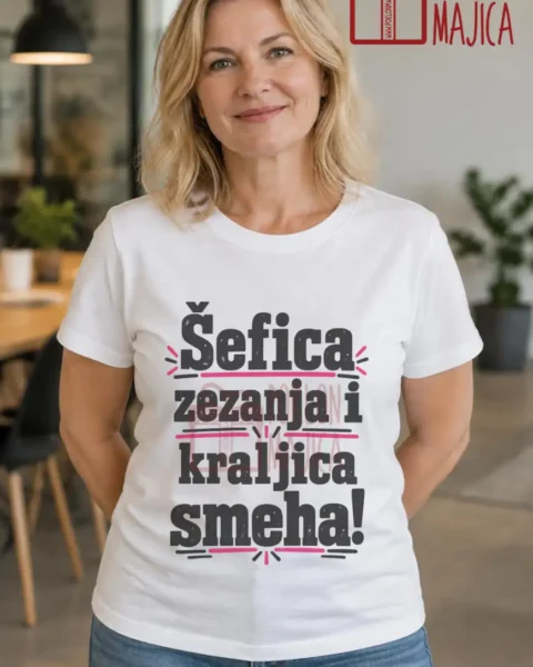 Majica — Šefica zezanja i kraljica smeha! – Tetka, boja bela