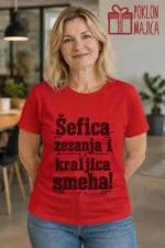 Majica — Šefica zezanja i kraljica smeha! – Tetka, boja crvena