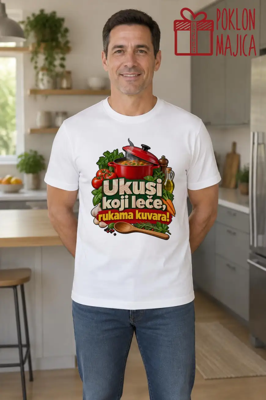 Majica — Ukusi koji leče, rukama kuvara! Majica — Ukusi koji leče, rukama kuvara!, boja bela
